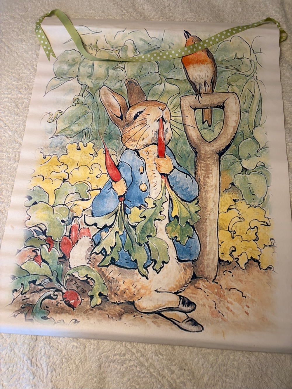 Pottery Barn Kids Bunny Garden Tapestry - Blue, Green, Red- Retired